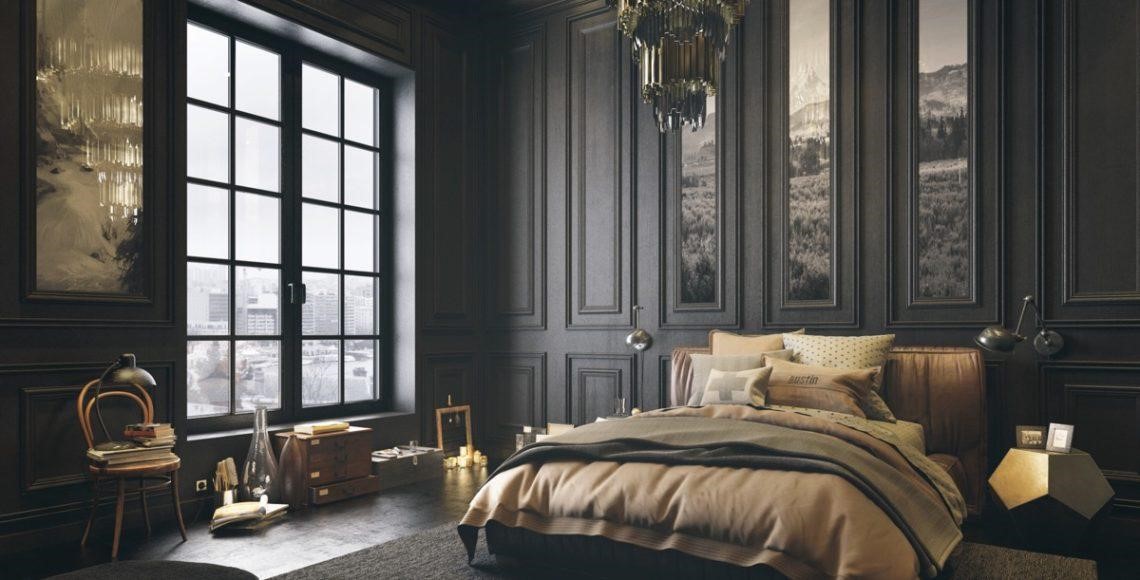 Phòng ngủ sẫm màu mang lại sự cá tính và sang trọng